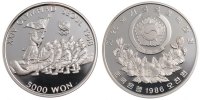 KOREA-SOUTH 5000 Won Münze, STGL, Silber, KM:55 -