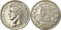 Frankreich 5 Francs Münze, Charles X, Lille, SS, Silber, KM:720.13 -