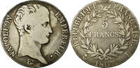 Frankreich 5 Francs Münze, Napoléon I, Bayonne, S+, Silber, KM:673.8 -