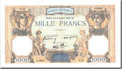 Frankreich 1000 Francs Geldschein, 1938-11-03, VZ, Fayette:38.32, KM:90c -