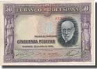 Spanien 50 Pesetas Geldschein, 1935-07-22, KM:88, SS+ -