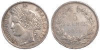 Frankreich 5 Francs Münze, Cérès, Bordeaux, SS, Silber, Gadoury:742 -