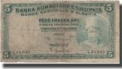 Albania 5 Franka Ari Geldschein, UNDATED (1924), KM:2b, SGE+ -