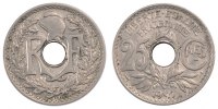 Frankreich 25 Centimes Münze, Lindauer, SS, Nickel, KM:867, Gadoury:379 -