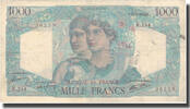 Frankreich 1000 Francs 1 000 F 1945-1950 ''Minerve et Hercule'' -