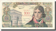 Frankreich 100 Nouveaux Francs on 10,000 Francs 1955-1959 Overprinted with -