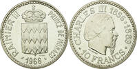 Monaco 10 Francs Münze, VZ+, Silber, KM:E56, Gadoury:155 -
