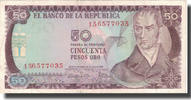 50 Pesos Oro 1973 Kolumbien Geldschein, 1973-07-20, KM:414, SS SS