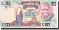 Sambia 50 Kwacha Geldschein, Undated (1980-88), KM:28a, UNZ -