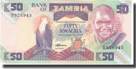 Sambia 50 Kwacha Geldschein, Undated (1980-88), KM:28a, UNZ -