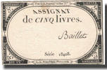 Frankreich 5 Livres 1793-10-31, VZ, KM:A76 -