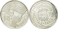 Frankreich 10 Euro Aquitaine, UNZ, Silber, KM:1645 -