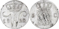Niederlande 5 Cents Wilhelm I, Utrecht, Silber, SS, KM:52 -