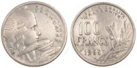 Frankreich 100 Francs Münze, Cochet, S+, Copper-nickel, KM:919.1 -