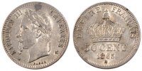 Frankreich 50 Centimes Münze, Napoleon III, Napoléon III, Strasbourg -