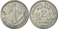 Frankreich 2 Francs Münze, Bazor, Beaumont - Le Roger, SS, Aluminium -