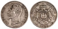 Frankreich 5 Francs Münze, Napoleon III, Napoléon III, Lyon, S+ -