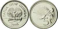 Papua New Guinea 5 Toea Münze, UNZ, Nickel plated steel, KM:3a -