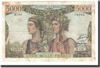 Frankreich 5000 Francs Geldschein, 1956-12-6, SS, Fayette:48.12, KM:131c -