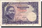 Spanien 25 Pesetas Geldschein, 1954-07-22, KM:147a, S+ -