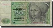 Bundesrepublik Deutschland 20 Deutsche Mark Geldschein, 1960-01-02, KM:20a -