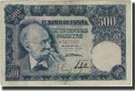 Spanien 500 Pesetas Geldschein, 1951-11-15, KM:142a, S -