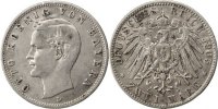 Deutsch Staaten 2 Mark Münze, BAVARIA, Otto, Munich, SS, Silber, KM:913 -