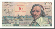 Frankreich 10 Nouveaux Francs on 1000 Francs 10 NF 1959-1963 ''Richelieu'' -