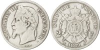Frankreich 2 Francs Münze, Napoleon III, Napoléon III, Paris, S+ -