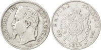 Frankreich 2 Francs Münze, Napoleon III, Napoléon III, Strasbourg -