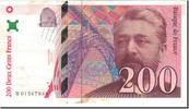 Frankreich 200 Francs 200 F 1995-1999 ''Eiffel'', SS+, Fayette:75.2 -