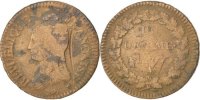Frankreich Decime Münze, Dupré, Paris, SGE+, Bronze, KM:645.1 -