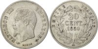 Frankreich 20 Centimes Münze, Napoleon III, Napoléon III, Paris, VZ -