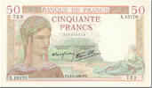 Frankreich 50 Francs 50 F 1934-1940 ''Cérès'', 1940-04-04, UNZ- -