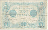 Frankreich 5 Francs Bleu, 1916-07-03, Lion Inversé, S, Fayette:F2bis.4 -