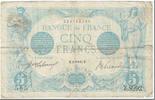 Frankreich 5 Francs Bleu, 1915-11-25, S+, Fayette:2.33, KM:70 -