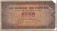 Spanien 100 Pesetas Geldschein, 1938-05-20, KM:113a, GE -