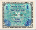 Deutschland 1 Mark Geldschein, SERIE DE 1944, KM:192a, VZ -