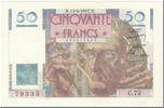 Frankreich 50 Francs Le Verrier, 1947-06-12, UNZ-, Fayette:20.7, KM:127b -