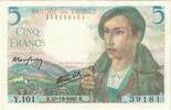Frankreich 5 Francs Berger, 1943-12-23, VZ, Fayette:5.5, KM:98a -