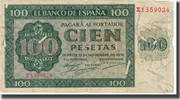Spanien 100 Pesetas Geldschein, 1936-11-21, KM:101a, S -