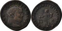 Follis Münze, Constantius I, Ticinum, SS+, Kupfer, Cohen:264 -