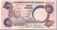 Nigeria 5 Naira Geldschein, KM:24c, UNZ -