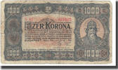 Ungarn 1000 Korona Geldschein, 1923-07-01, KM:66a, S -