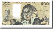 Frankreich 500 Francs Pascal, 1977-11-03, UNZ, Fayette:71.17, KM:156d -