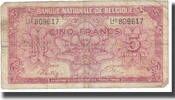 Belgien 5 Francs-1 Belga Geldschein, 1943-02-01, KM:121, S -