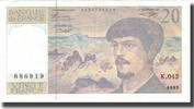 Frankreich 20 Francs Debussy, 1993, UNZ-, Fayette:66bis.5, KM:151h -