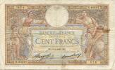 Frankreich 100 Francs Luc Olivier Merson, 1933-04-06, S, Fayette:24.12 -