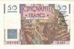 Frankreich 50 Francs Le Verrier, F.157, VZ, Fayette:20.16, KM:127c -
