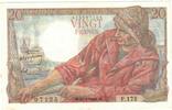 Frankreich 20 Francs Pêcheur, F.175, VZ, Fayette:13.12, KM:100c -